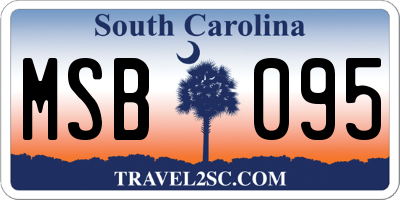 SC license plate MSB095