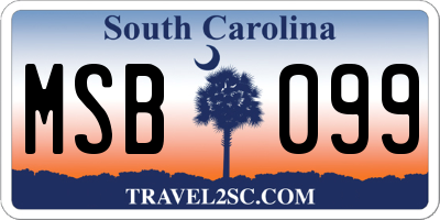SC license plate MSB099