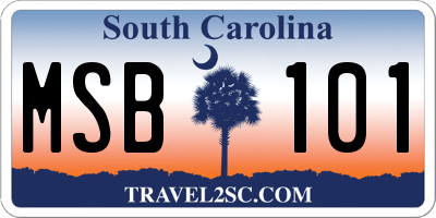 SC license plate MSB101