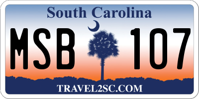 SC license plate MSB107
