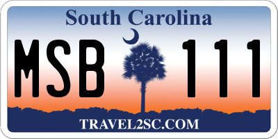SC license plate MSB111