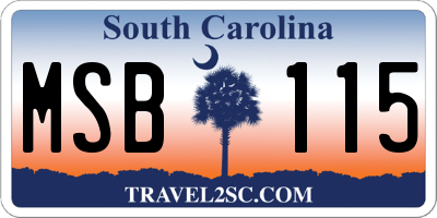 SC license plate MSB115