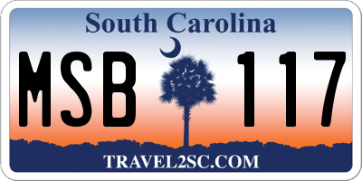 SC license plate MSB117