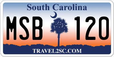 SC license plate MSB120