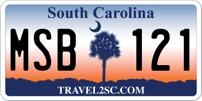 SC license plate MSB121