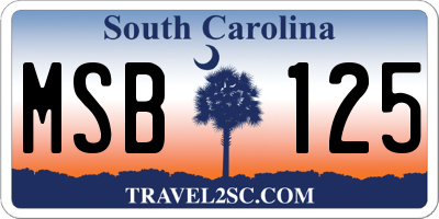 SC license plate MSB125