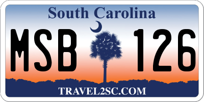 SC license plate MSB126