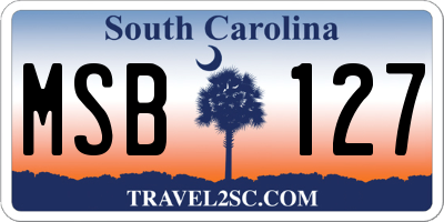 SC license plate MSB127