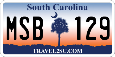 SC license plate MSB129
