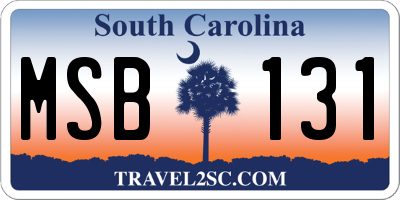 SC license plate MSB131