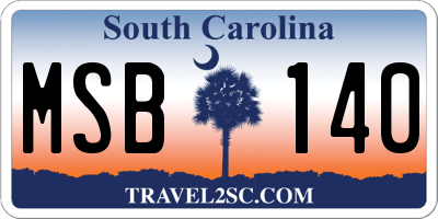 SC license plate MSB140