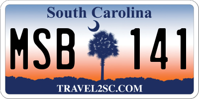 SC license plate MSB141
