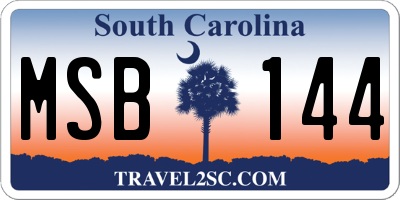 SC license plate MSB144