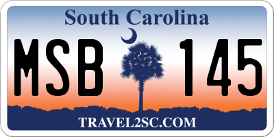 SC license plate MSB145