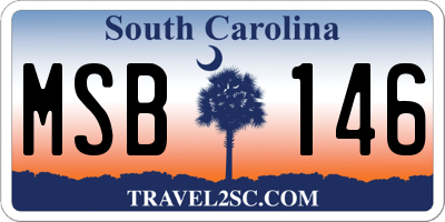 SC license plate MSB146