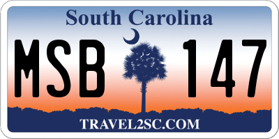 SC license plate MSB147