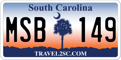 SC license plate MSB149