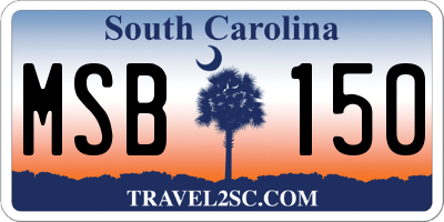 SC license plate MSB150