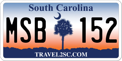SC license plate MSB152