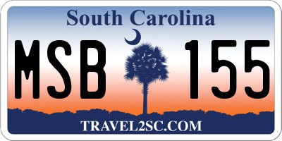 SC license plate MSB155