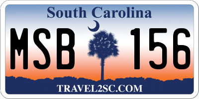 SC license plate MSB156