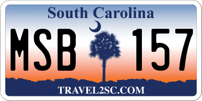 SC license plate MSB157