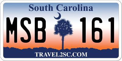 SC license plate MSB161