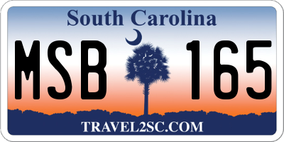 SC license plate MSB165
