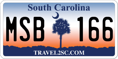 SC license plate MSB166
