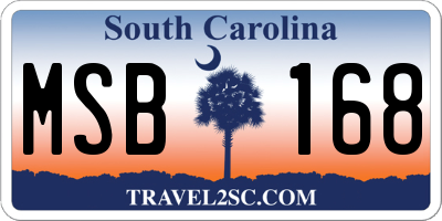 SC license plate MSB168