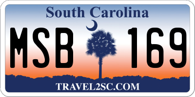 SC license plate MSB169