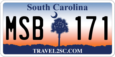 SC license plate MSB171