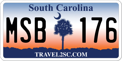 SC license plate MSB176