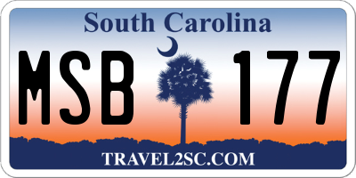 SC license plate MSB177
