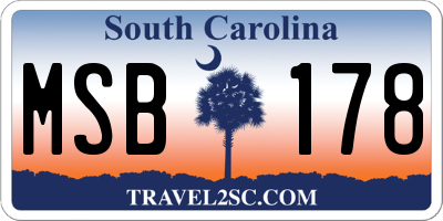 SC license plate MSB178