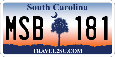 SC license plate MSB181