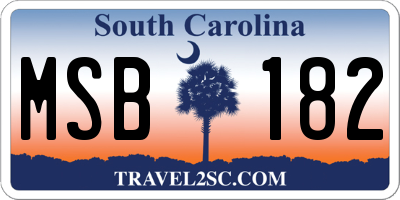 SC license plate MSB182