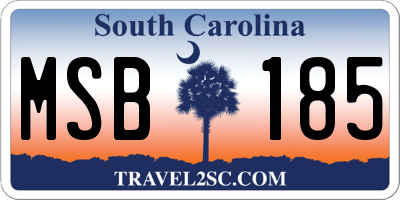 SC license plate MSB185