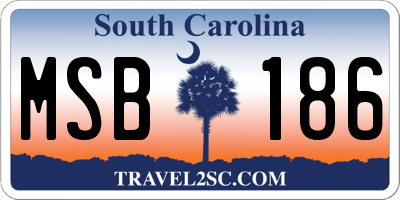 SC license plate MSB186