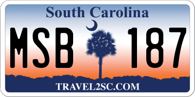 SC license plate MSB187