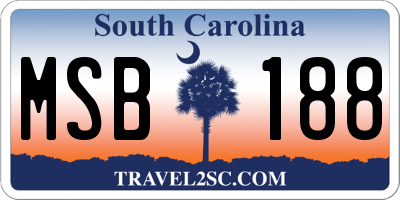 SC license plate MSB188