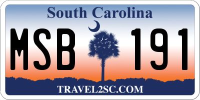 SC license plate MSB191