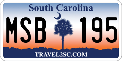 SC license plate MSB195