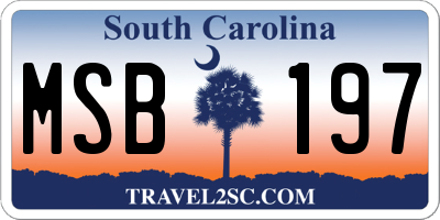 SC license plate MSB197