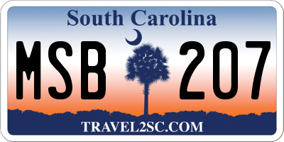 SC license plate MSB207