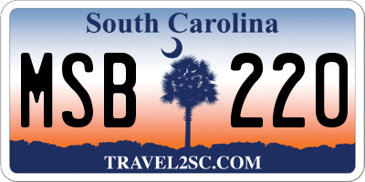 SC license plate MSB220