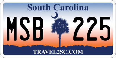 SC license plate MSB225