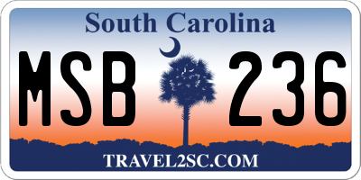 SC license plate MSB236