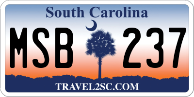 SC license plate MSB237