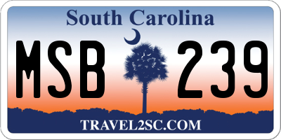 SC license plate MSB239